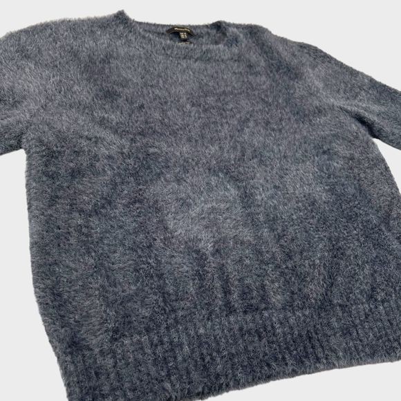 Massimo Dutti Gray Crewneck Fuzzy Sweater Women's Size Medium - Picture 4 of 12